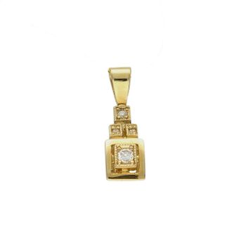 Złota zawieszka damska 585 Diamentowe kwadraciki P1SI 0,08ct4  wz 120w cert 12150 Biżuteria z kamieniami szlachetnymi, które swoim blaskiem zachwycą każdą kobietę. Biżuteria wyrażająca więcej niż słowa wykonana z 14 karatowego.jpg